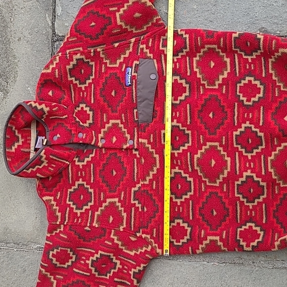 Patagonia synchilla  molten lava fleece aztec pullover - Picture 13 of 15